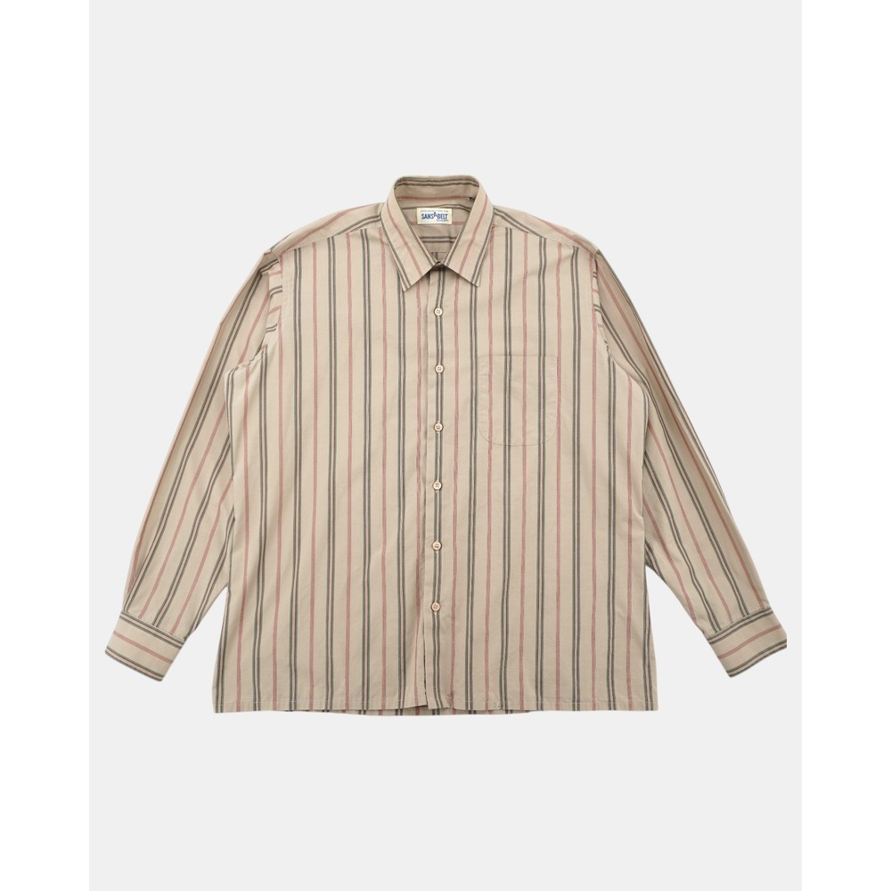 Sansabelt Shop Striped Button Down Shirt Men's Large‎ Cotton Blend Long Sleeve